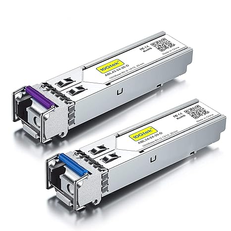 a Pair of 1.25G SFP Bidi Transceiver 1000Base-BIDI, 1490nm/1310nm SMF, up to 20 km, for Ubiquiti