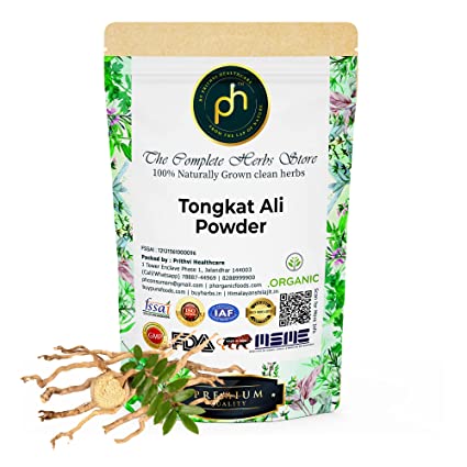 PHs Organic Tongkat Ali Powder 100g FDA GMP ISO Certified Longjack Malaysian ginseng | Enhance testo level, vitality, performance, stamina and stress tolerance Pure Natural