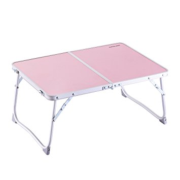 Superjare Folding Laptop Desk Breakfast Table Bed Tray Pink