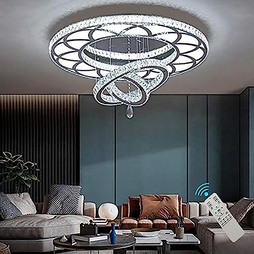 W32'' Crytal Chanderliers for Living Room Large Chandeliers Bedroom Chandeliers Modern Crystal Ceiling Chandelliers for Foyer Dining Room Hallway Bedroom Interior Luxury LED Lights Dimmable 3000-6000K