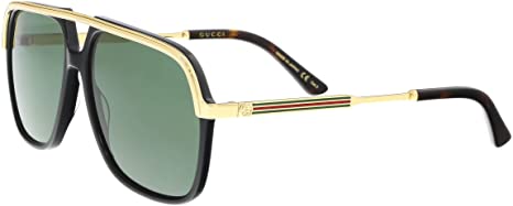 Gucci GG0200S 001 Black/Gold GG0200S Square Pilot Sunglasses Lens Category 3, 57-14-145