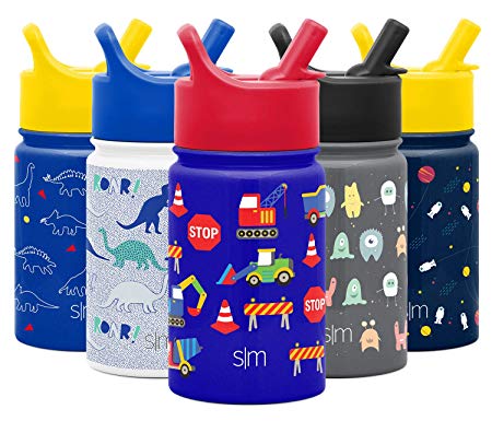 Simple Modern 10oz Summit Kids Water Bottles with Straw Lid Sippy Cup - Dishwasher Safe Vacuum Insulated Tumbler Double Wall Travel Mug 18/8 Stainless Steel Flask - Under Construction