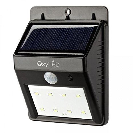 OxyLED SL30 Bright Solar Powerd Wireless 8 LED Security Motion Sensor Light Sensor Light, Outdoor Solar Lights / Wall Lights / Path Lights / Night Light / Garden Lamp/Motion Sensor-Detector Activated/for Garden, Patio, Shed, Stair, Street, Courtyard, Garage