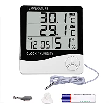 Mengshen Digital Hygrometer Thermometer, Indoor & Outdoor Temperature Humidity Monitor, Home Office Temp Humidity Gauge Meter - LCD Display, Battery Included - TH03