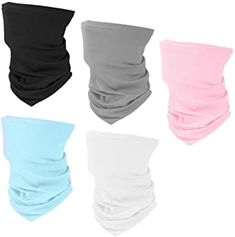 5 Pieces Cooling Neck Gaiter Mask Sun UV Protection Face Cover Breathable Headband Bandana