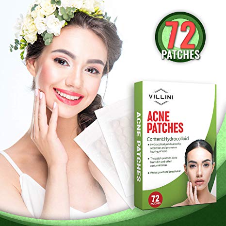 VILLINI Acne Pimple Patch Master Hydrocolloid Dressing Skin Care 72 Count - Acne Absorbing Colloid Spot ‎Patches - Cystic Hydrocolloid Acne Cover Patch - Pimple Spot Sticker