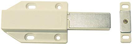 Touch Latch Magnetic Push Open Door Latch For Large Doors - White - 2 Pack