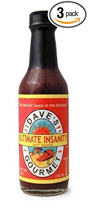 Dave's Gourmet Ultimate Insanity Hot Sauce, 5-Ounce Bottles (Pack of 3)