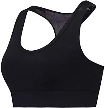 Womens Stylish Comfy Sports Bra Wireless Mesh Racerback Removable Padded Workout Underwear in Nylon of Plus Size