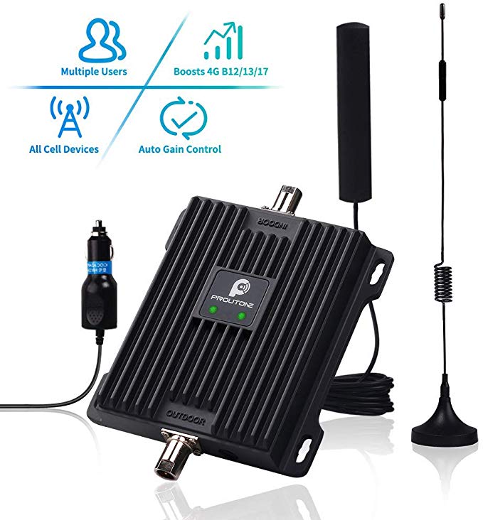 Cell Phone Signal Booster for Car, Truck and RV - Verizon AT&T 4G LTE Signal Booster Dual 700MHz Band 12/13/17 Repeater Amplifier Kit Enhance Cellular Voice & Data Signal in Vehicle