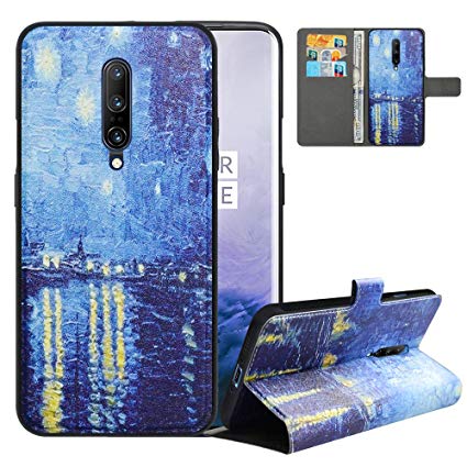 LFDZ Compatible with OnePlus 7 Pro Case/OnePlus 7 Pro 5G Case,PU Leather OnePlus 7 Pro Wallet Case with [RFID Blocking],2 in 1 Magnetic Detachable Flip Slim Cover Case for OnePlus 7 Pro,Starry Night