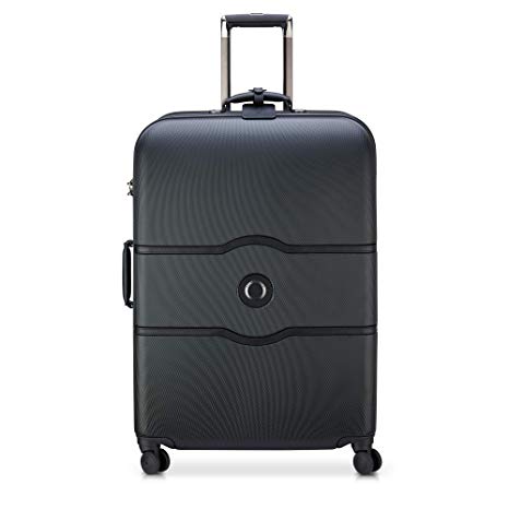 DELSEY Paris Chatelet Hard  Hardside Large Checked Spinner Suitcase, Black, 28-Inch