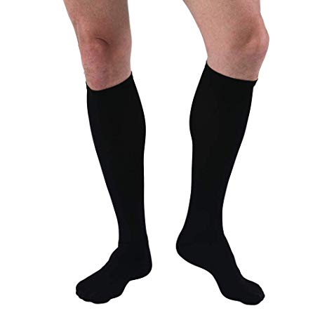 JOBST Travel Compression Socks, 15-20 mmHg, Knee High, Size 2, Black