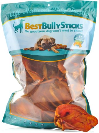 USA Pig Ears by Best Bully Sticks (20 Pack) Thick-Cut, All Natural Dog Treats