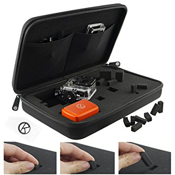 CamKix Case with Fully Customizable Interior for GoPro Hero 4/3 /3/2/1 and Accessories - Tailor the Case to Your Unique Needs - Ideal for Travel or Home Storage - CamKix® Microfiber Cleaning Cloth Included(Extra Large/Black)