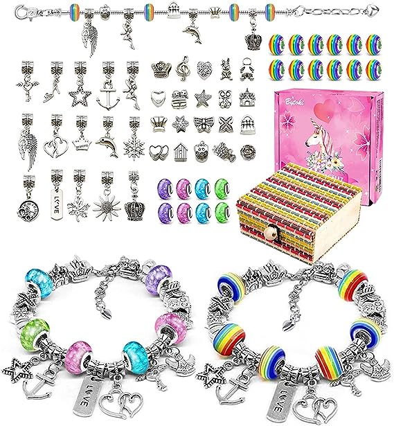 Little Titan DIY Jewellery Making Kit for Girls, Charm Bracelet Making Set, Arts Craft Sets for Kids -Best Gift