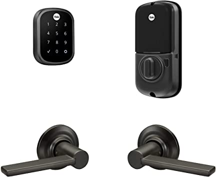 Yale Security Assure Lock SL Touchscreen with Z-Wave with Valdosta Lever - Works with Ring Alarm, Samsung Smartthings, Wink, ADT and More, Black