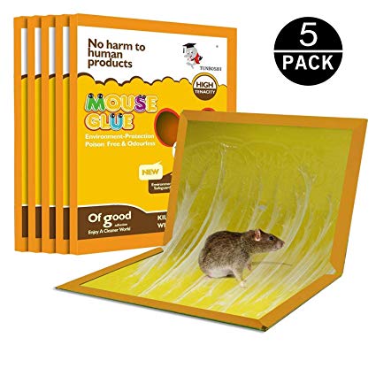 JCHOPE Mouse Trap 5Pack Mouse Glue Boards Mouse Glue Traps Mouse Size Glue Traps Sticky Boards …