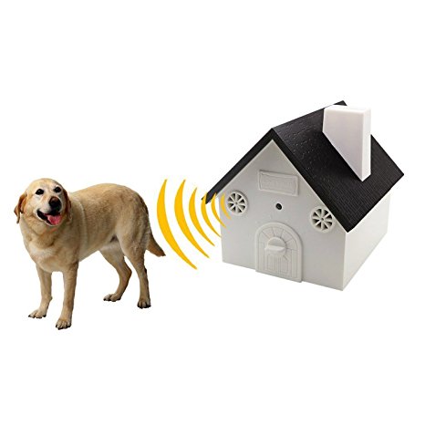 HappyHomey Ultrasonic Outdoor Anti-Bark Controller Sonic Bark Deterrent, No Harm To Dog or other Pets, Plant, Human, Easy Hanging/Mounting On Tree, Wall, Or Fence Post.