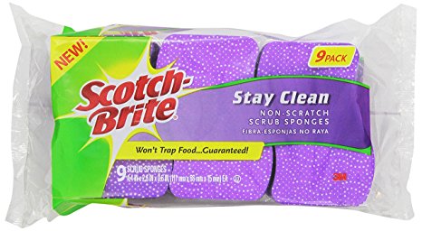 Scotch-Brite Scrub Sponge, Stay Clean Non-scratch, 9 Count