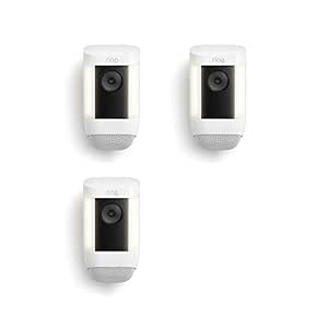 Introducing Ring Spotlight Cam Pro, Battery | 3D Motion Detection, Two-Way Talk with Audio , and Dual-Band Wifi (2022 release) | 3-pack, White