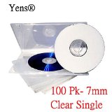 Yens 100 pks 7mm Slim Clear Single DVD Cases