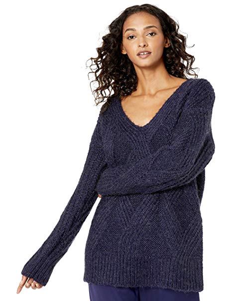 Cable Stitch Women's Oversized Argyle Tunic Sweater