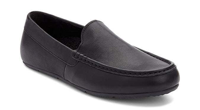 Vionic Men's Borough Tompkin Slippers - Moccasin Slipper with Concealed Orthotic Arch Support