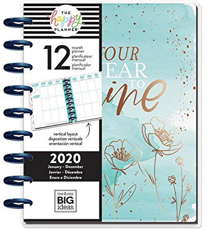 me & my BIG ideas The Happy Planner - Year To Shine Theme - January 2020 to December 2020 - Vertical Layout - Weekly & Monthly Disc-Bound Pages - Scrapbook - Classic Size