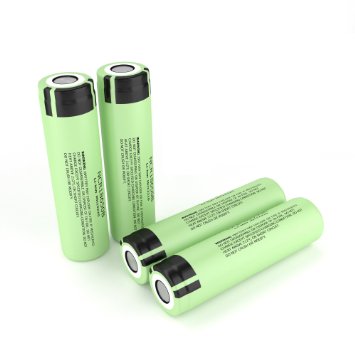 SunLabz® 18650B 3.7V Rechargeable (4-Pack) Flat Top Battery Cells 3400mAh