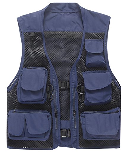 Outdoor Quick-Dry Fishing Vest; Marsway Multi Pockets Mesh Vest Fishing Hunting Waistcoat Travel Photography Jackets