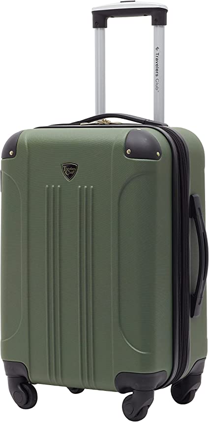 Travelers Club Chicago Expandable Luggage, Thyme Green, 20" Carry-On