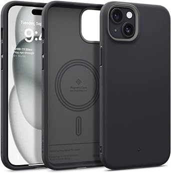 Caseology Nano Pop Mag for iPhone 15 Case 5G [Dual Layer Silicone Case Compatible with Magsafe] Military Grade Drop Tested (2023) - Black Sesame