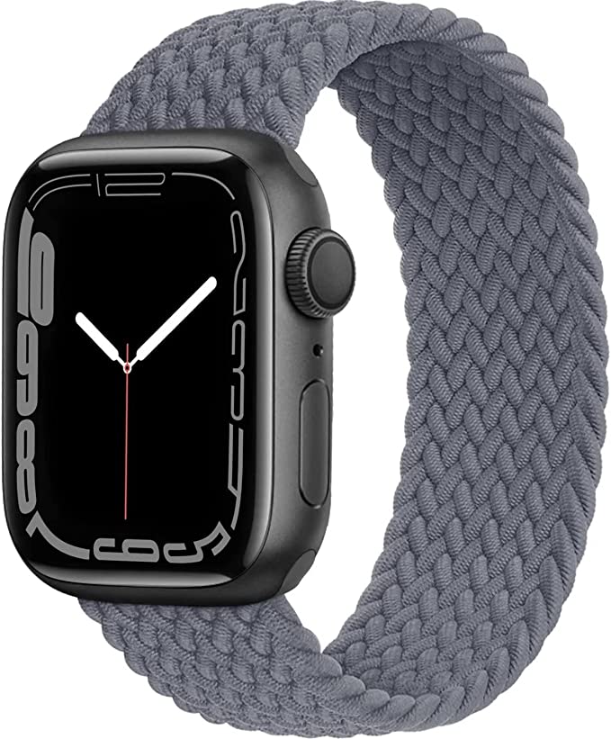 GBPOOT Sport Watch Bands Compatible With Braided Solo Loop Apple Watch Band 38mm 40mm 41mm 42mm 44mm 45mm 49mm,No Buckles/Clasps Soft Stretchy Braided Women Men Wristband for iWatch Ultra Series 1/2/3/4/5/6/7/8/SE，Blue Gray 38/40/41mm#7