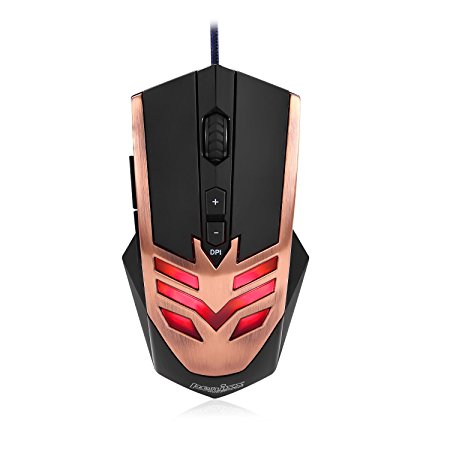 Perixx MX-1000 Copper, Programmable Gaming Mouse - 7 Programmable Button & 5 User Profile - Avago A3050 Optical Sensor - DPI Switch 500-4000 - Compatible with Win 10