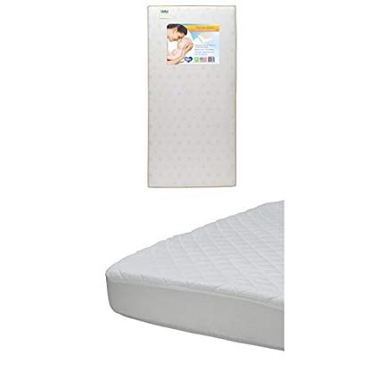 Delta Children Twinkle Stars Crib & Toddler Mattress with Beautyrest Luxury Mattress Pad Cover