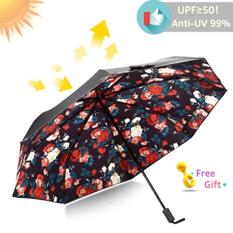 Windproof Travel Umbrella Manual,UV Protection Compact Lightweight Golf Umbrella