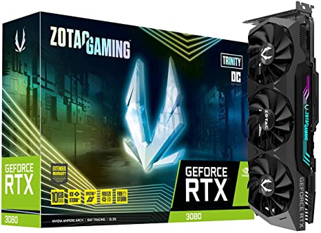 ZOTAC Gaming GeForce RTX 3080 Trinity OC 10GB GDDR6X 320-bit 19 Gbps PCIE 4.0 Gaming Graphics Card, IceStorm 2.0 Advanced Cooling, Spectra 2.0 RGB Lighting, ZT-A30800J-10P