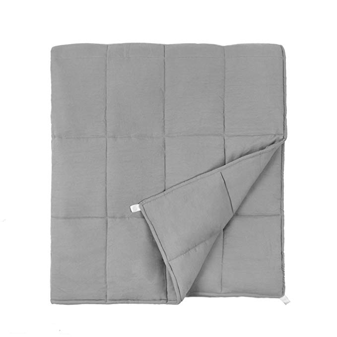 Sleeping Partners Anti-Anxiety Adult Weighted Blanket-for Insomnia and Stress Relief, 15 Pounds, 48"x78"', Grey