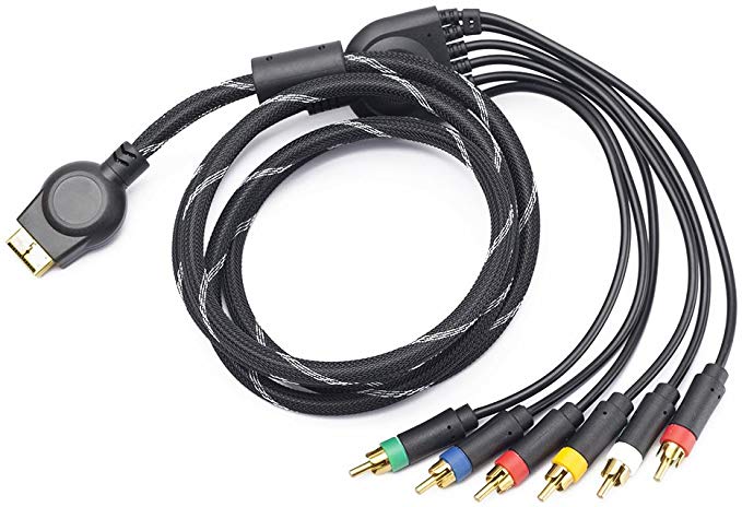 GREATLINK PS3 Component AV Cable (6 Feet) Premium High Resolution HDTV Component RCA Audio Video Cable for Sony Playstation 3 PS3 and Playstation 2 PS2 Gaming Console
