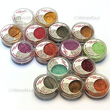 Brand New 15 Cold Metallic Colorful Glitter Shimmer Pearl Loose Eyeshadow Pigments Mineral Eye Shadow Dust Pot Powders Makeup Party Beauty Salon Cosmetic Kit US SELLER by WindMax