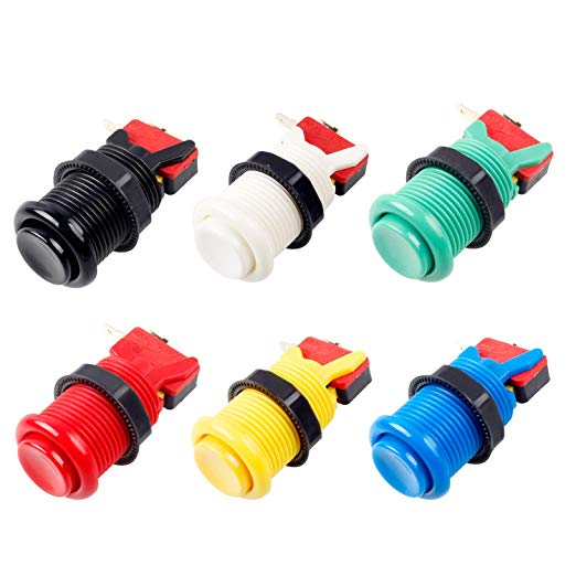 EG STARTS 6X Happ Type Standard Push Buttons with Micro Switch - ( Each Colour of 1 Piece )