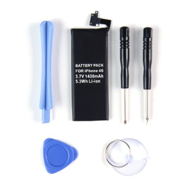 Masione® 3.7V 1430mAh Replacement Internal Battery Kit for Apple iPhone 4s with Tools Kit