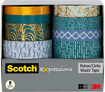 Scotch Expressions Washi Tape, Geo-Inspired, 8 Pack (C1017-8-P6)