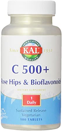 KAL C-500 with RH and Bioflavonoids Sustained Release Tablets, 500 mg, 100 Count