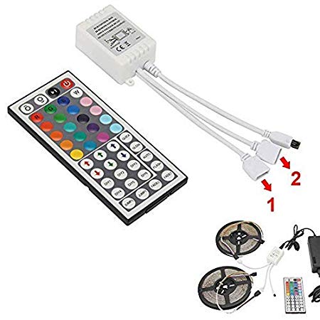 RGB Light Strip Remote Controller, 2-in-1 SUPERNIGHT 4 Pin Dimming Dimmer Brightness Flash Mode Control Options for LED Tape Light,12V DC LEDs Rope Lighting
