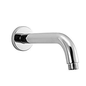 LORDEAR MS14805-1 - Brass Shower Arm with Flange for your Fixed Shower Head - Round Tube - 8.5 inch long with Flange - Bright Chrome Finish - Easy to install