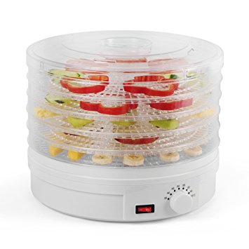 Westinghouse WFD101W New Food Dehydrator, 245 Watts, White Base, 5 Stackable Trays