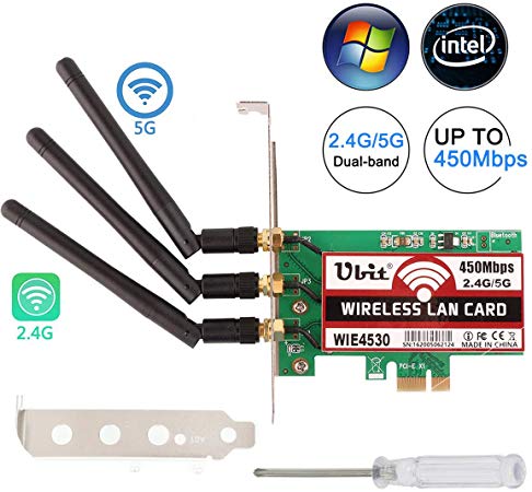 Ubit Wireless Network Card WIE4530 Dual-band Wireless Network Card | 5GHz/2.4GHz,Wireless PCI-E Express Card | PCIe WiFi Network Adapter Card with 3 * 3.5 High Gain Antenna for Desktop/PC Gaming