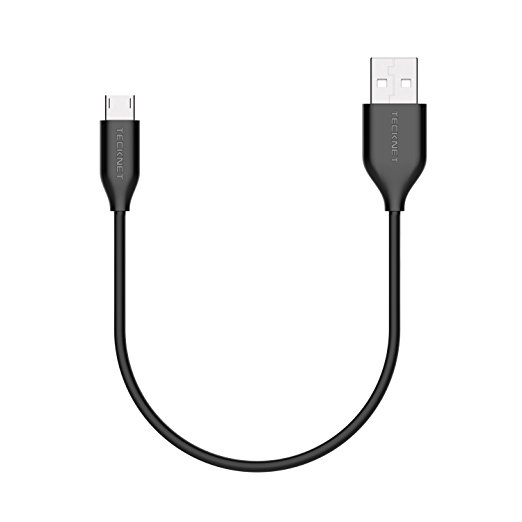 TeckNet® Premium 0.1M (10CM) Micro USB to USB Cable. High Speed USB 2.0 A Male to Micro B for Android, Samsung, HTC, Motorola, Sprint, Nokia, LG, HP, Sony, Blackberry and many more